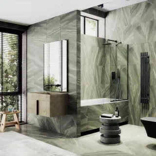 Шторка на ванну MaybahGlass MGV-248-6у 30см чёрный